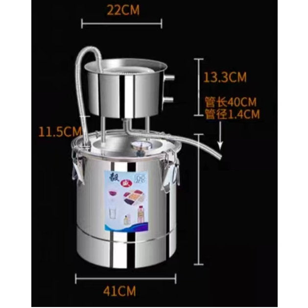 Destilador alambique #35L $300000 #50L r399 aceites esenciales alcohol acero inoxidable