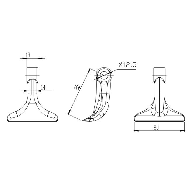 R Martillo para desbrozadora sarmiento 350g S18 L80 H80 eje13mm r16 ATV lateral