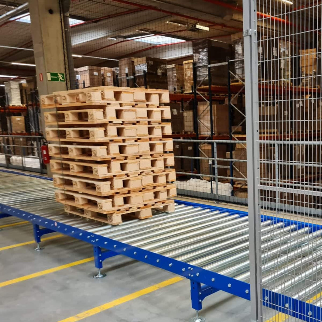 0 Transportadora de rodillos polines 120cm 4 metros r2m para pallet palet