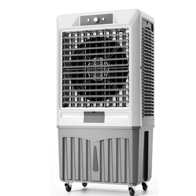 V Enfriador de aire evaporativo industrial portatil 12000CBMH 750W 77X48X151CM h890 aire acondicionado
